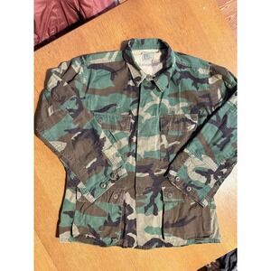 Vintage 1991 US Army BDU Jacket M81 Woodland Ripstop Medium Regular 100% Cotton
